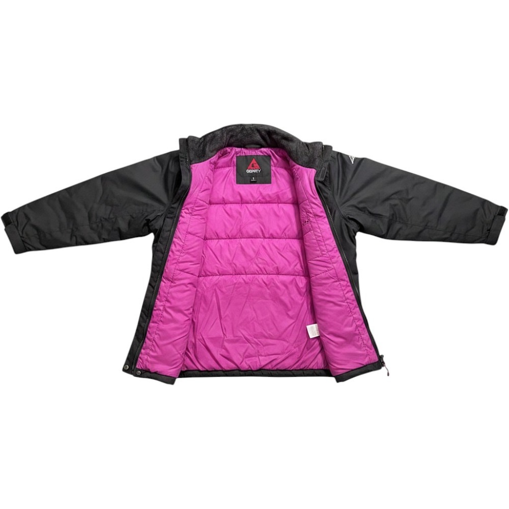 Gerry Womens Black Ripstop Puffer Jacket Magenta Pink Quilted Lining Size Large